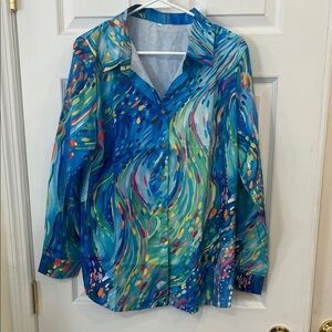 Colorful Abstract Button-Up Shirt